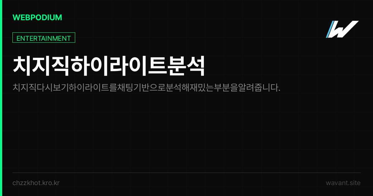 치지직 하이라이트 분석